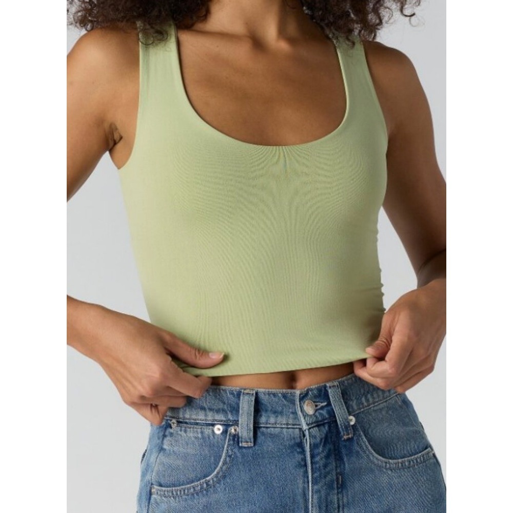 free people clean lines muscle cami in fresh green, women x-small / small